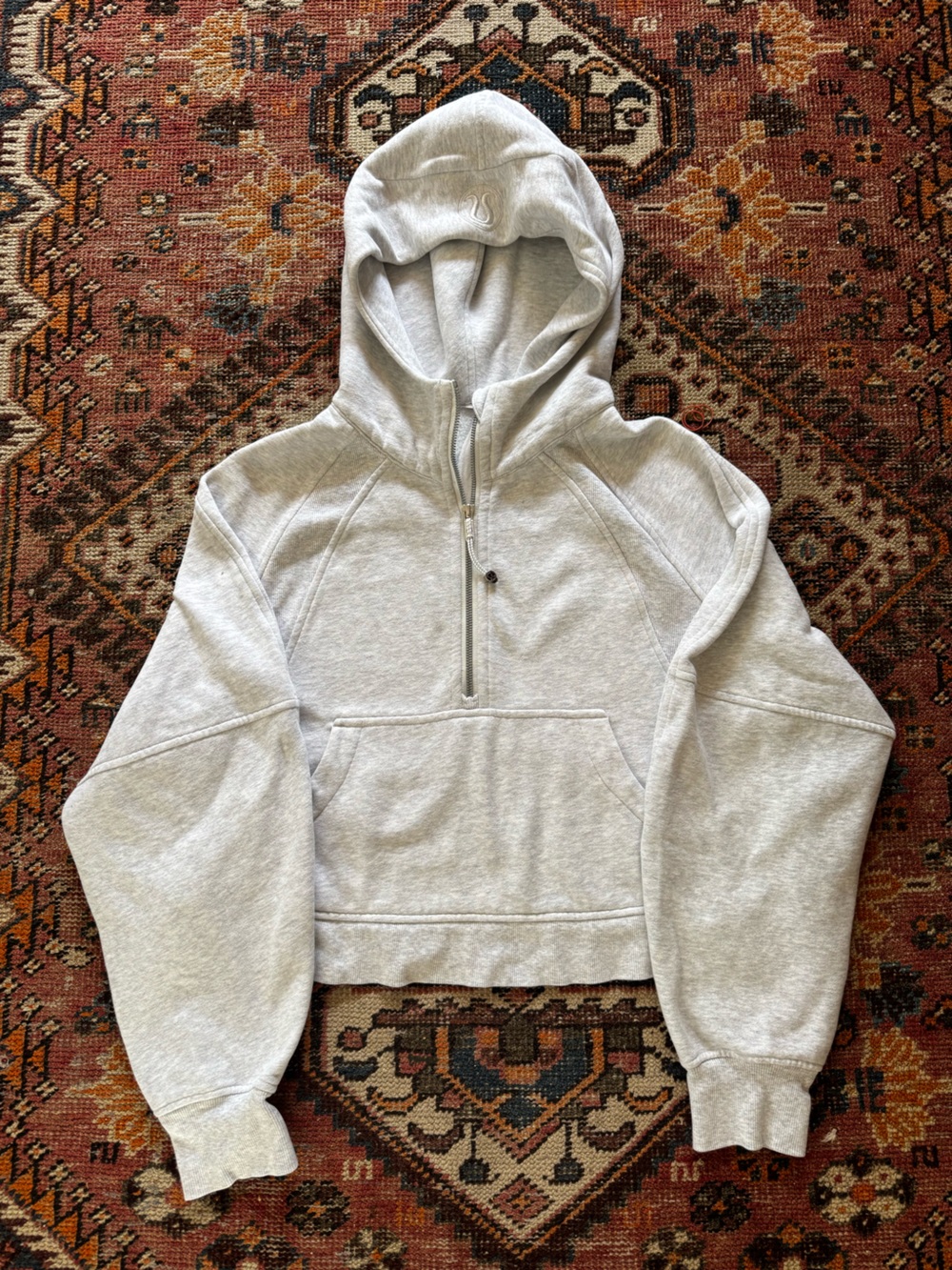 lululemon athletica Light Gray Half-Zip Hooded Pullover